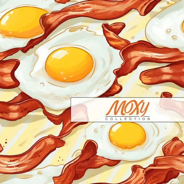 Sizzle and Shine:Seamless Bacon and Eggs Pattern 04