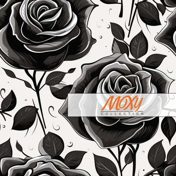 Midnight Elegance: Seamless Black Rose Pattern 3