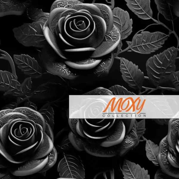 Midnight Elegance: Seamless Black Rose Pattern 6