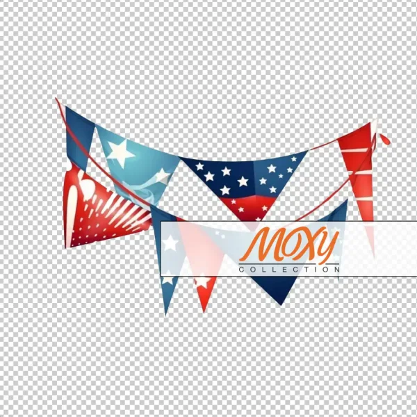 Red, White, and Blue Festoon: Flag Bunting Design 01