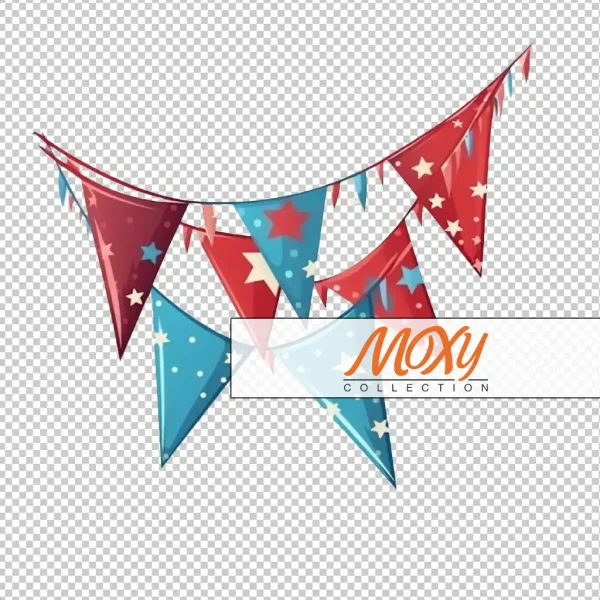 Red, White, and Blue Festoon: Flag Bunting Design 03