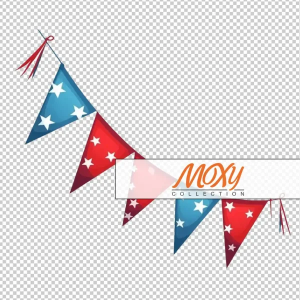 Red, White, and Blue Festoon: Flag Bunting Design 04