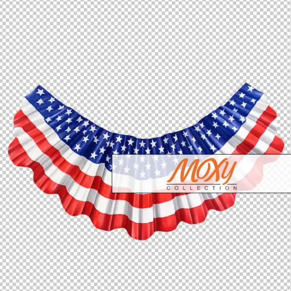 Red, White, and Blue Festoon: Flag Bunting Design 07