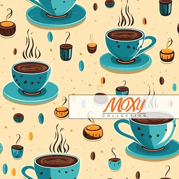 Brewed Bliss: Seamless Coffee Cup and Beans Pattern 10