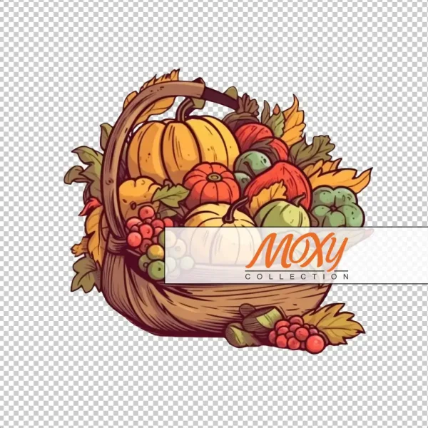 Thanksgiving Harvest Delight: Cornucopia Design 04