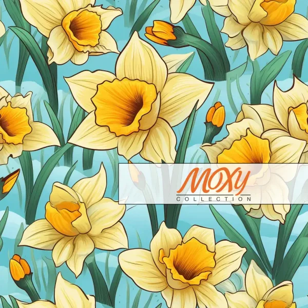 Springtime Symphony: Seamless Daffodil Blooms 05