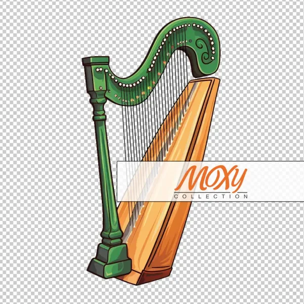 Celtic Melody: St. Patrick's Day Irish Harp Design 01