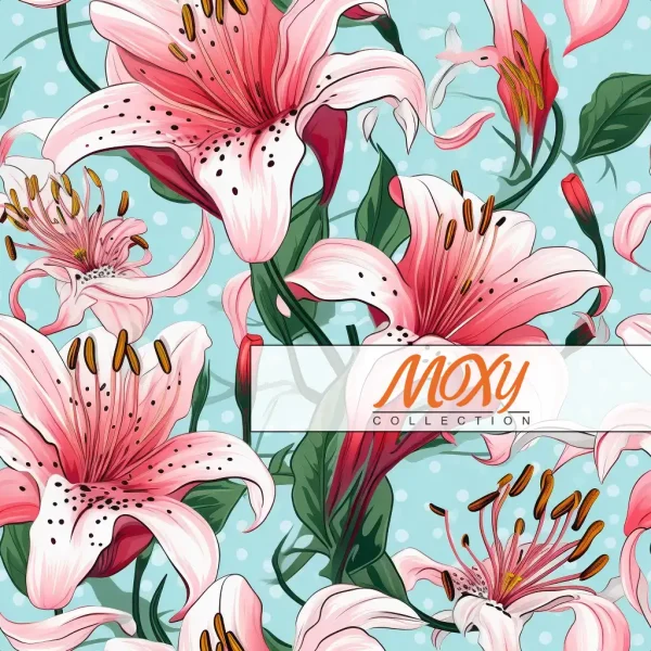 Regal Radiance: Seamless Lilies Design 08