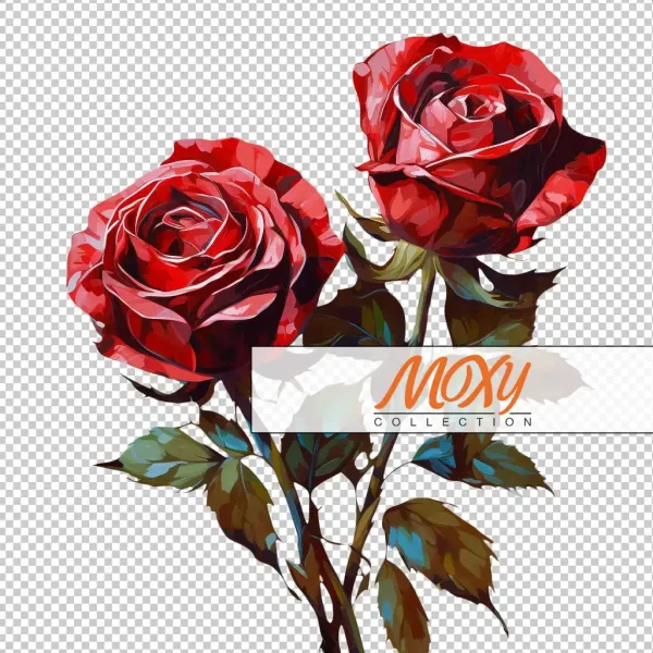 Crimson Passion: Romantic Red Rose Art 07