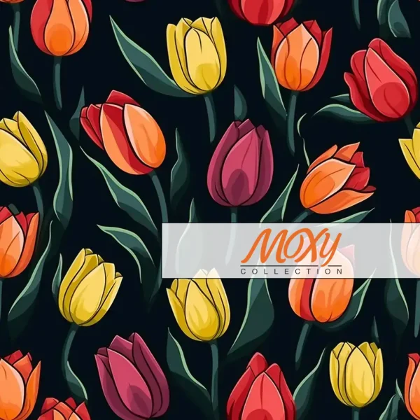 Tulip Time: A Repeating Colorful Tulip Design 10