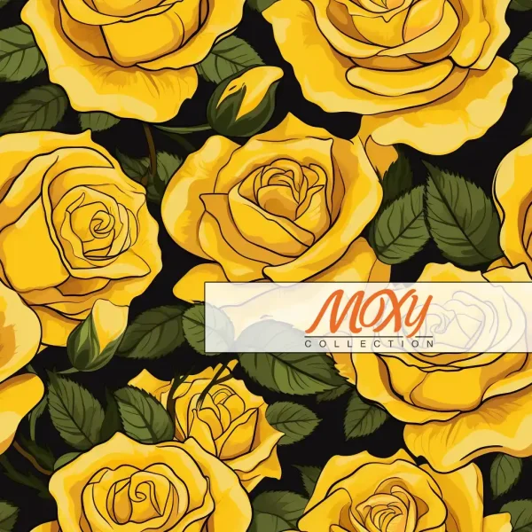 Sunny Smiles: Seamless Yellow Rose Pattern 1