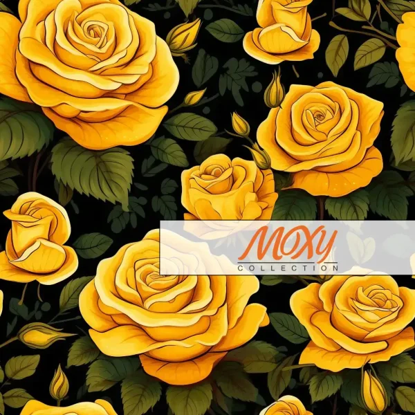 Sunny Smiles: Seamless Yellow Rose Pattern 2